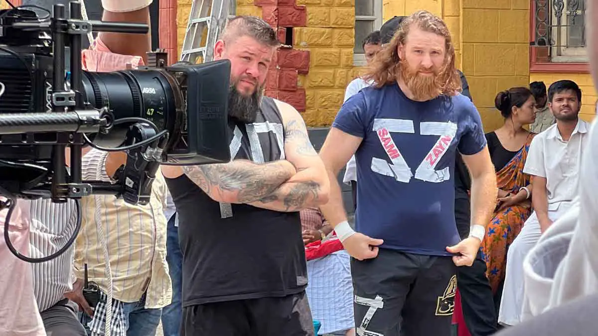 Kevin Owens & Sami Zayn shooting WWE India 2023