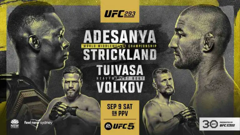 UFC 293 Results Live From Early, Prelims & PPV Main Card