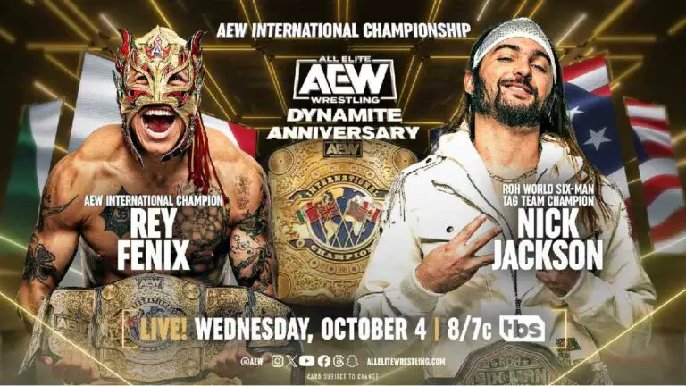 AEW Dynamite October 4: Rey Fenix vs Nick Jackson Title Bout Set