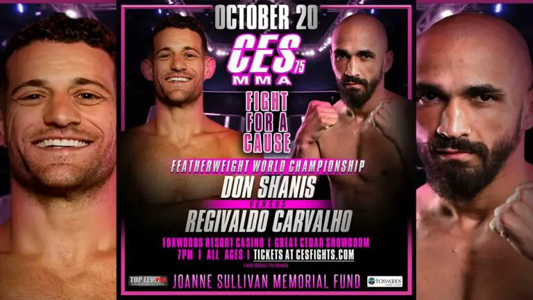 CES MMA 75 Shanis vs Carvalho Results Live, Fight Card, Time