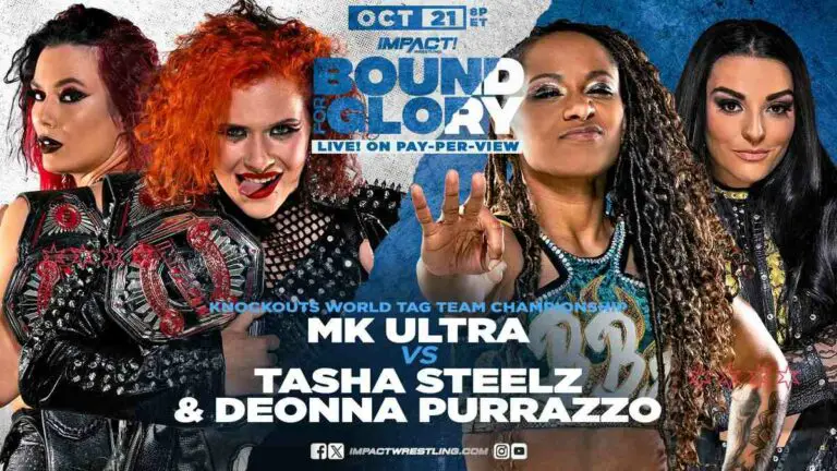 MK Ultra vs Steelz & Purrazzo IMPACT Knockout Tag Title Set for IMPACT Bound for Glory