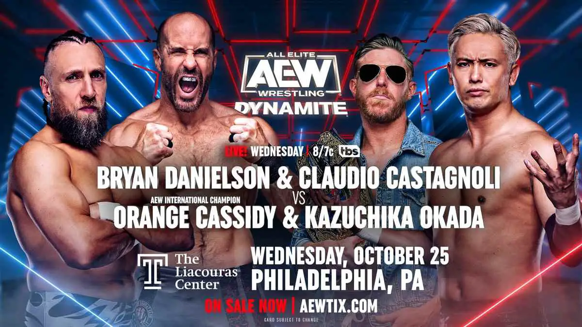Orange Cassidy & Kazuchika Okada vs Bryan Danielson & Claudio Castagnoli October 25 AEW Dynamite