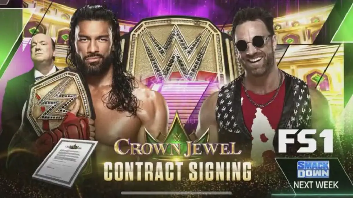 Roman Reigns and LA Knight contract signing October 27 SmackDown