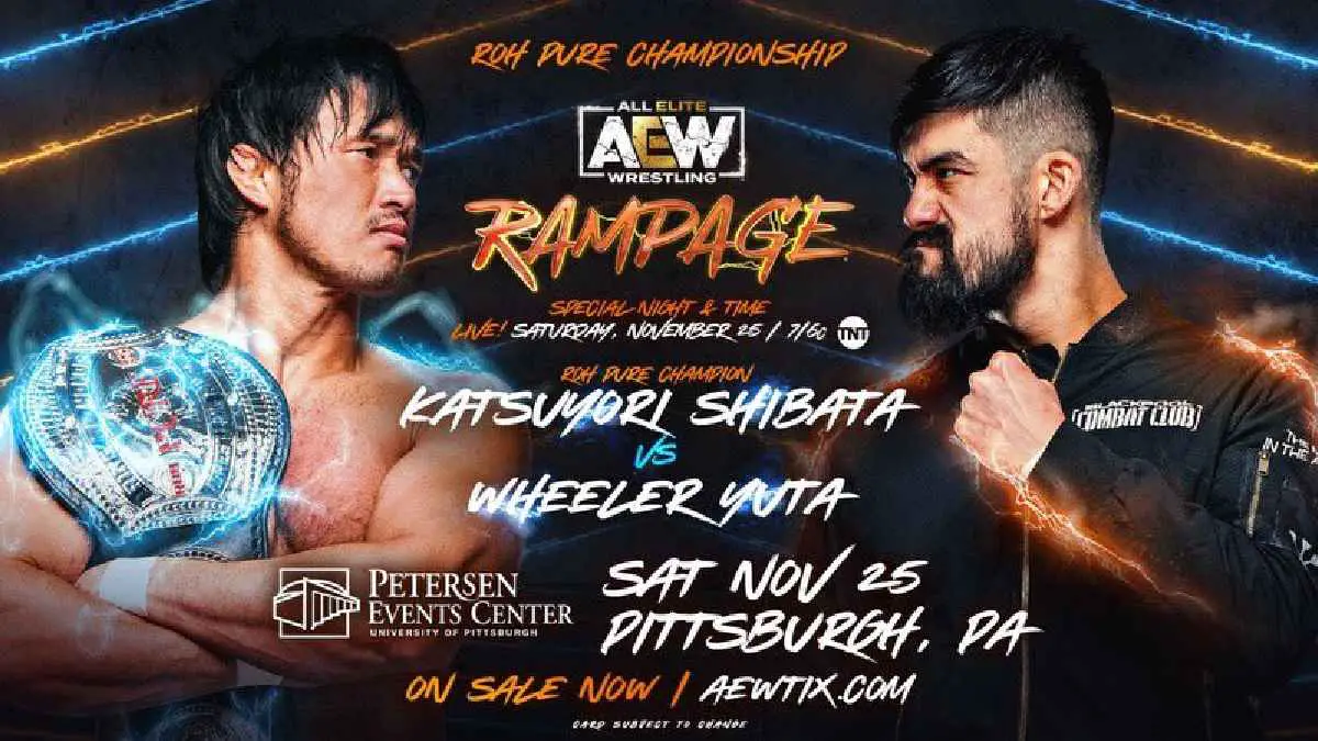 AEW Rampage November 25: Shibata vs Yuta ROH Pure Title Bout Set