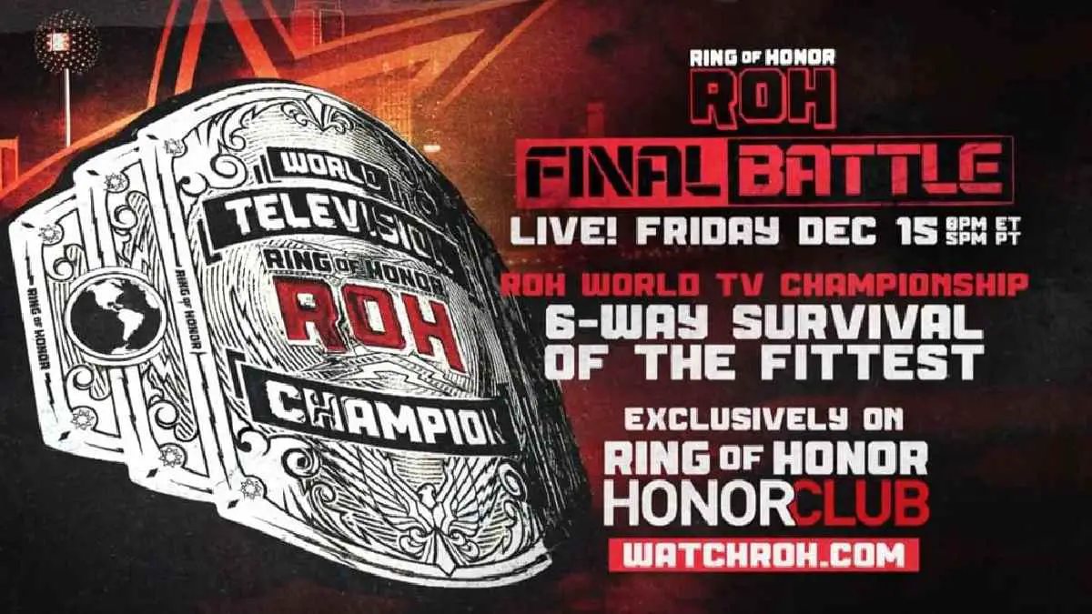 ROH TV title on line at ROH Final Battle 2023 event