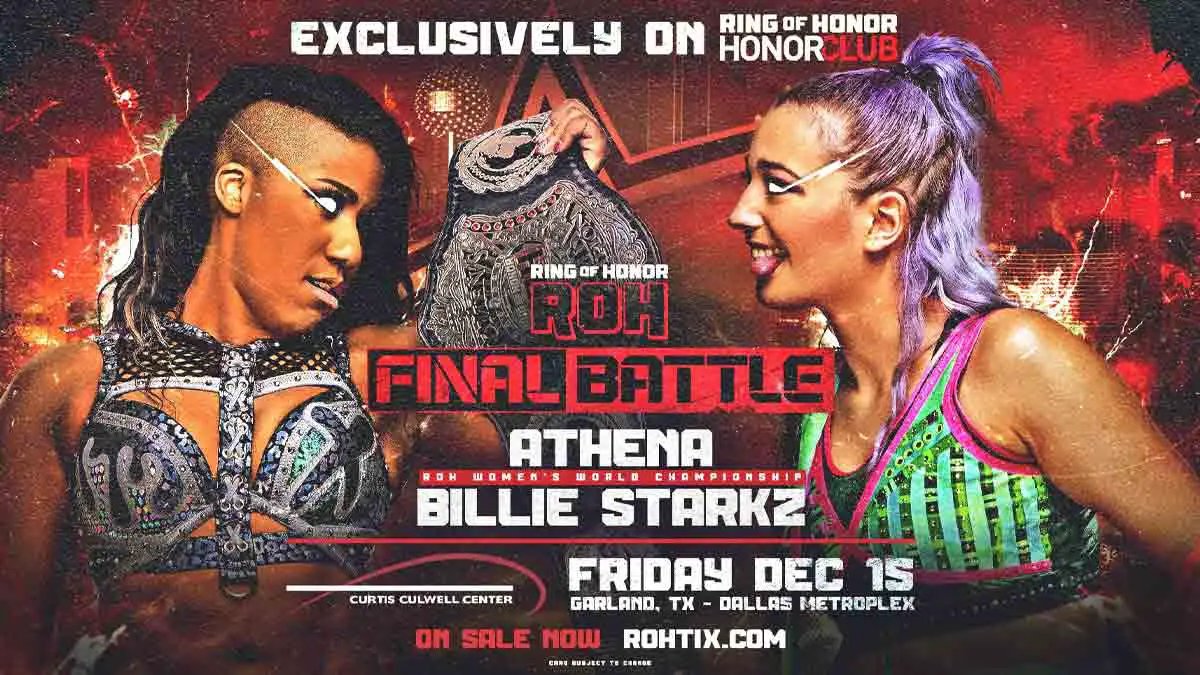 Athena vs Billie Starkz ROH Final Battle 2023