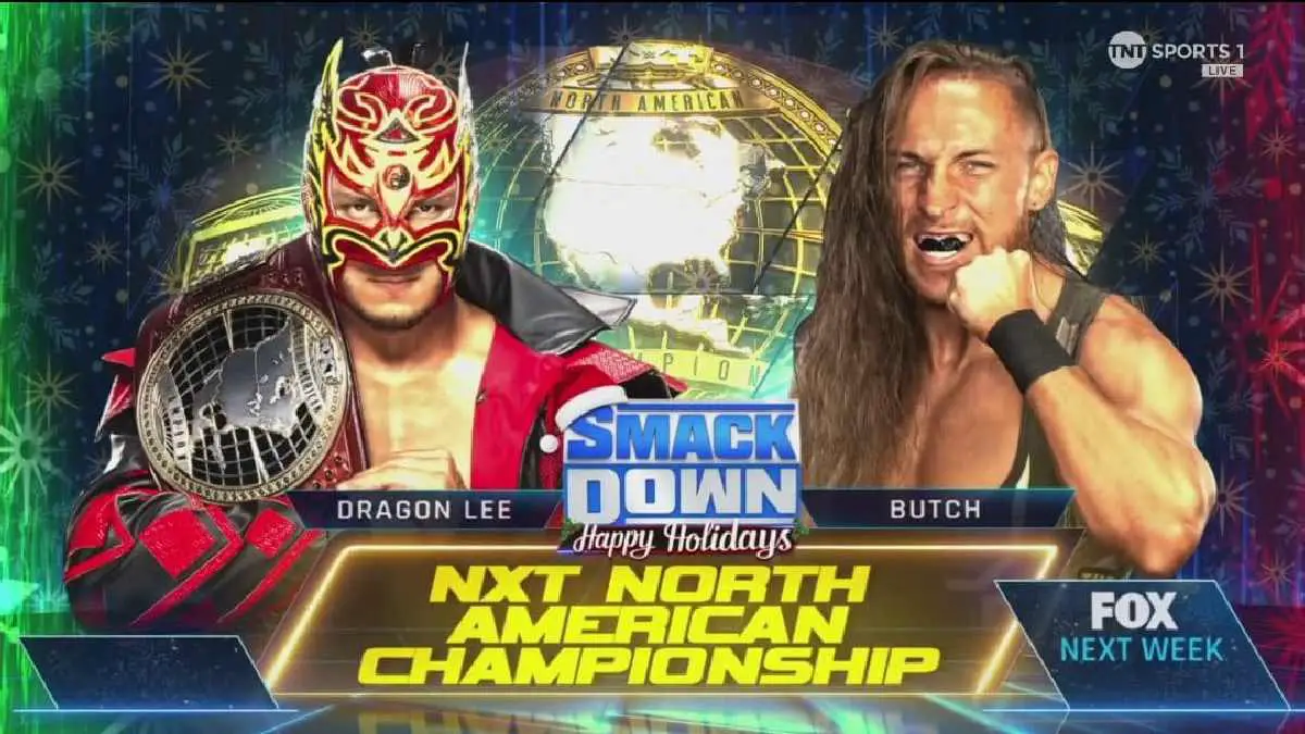 Dragon Lee vs Butch North American title match Decmber 22 SmackDown