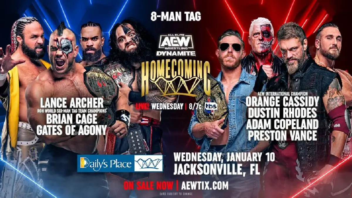 Eight man tag team match January 10 episode AEW Dynamite