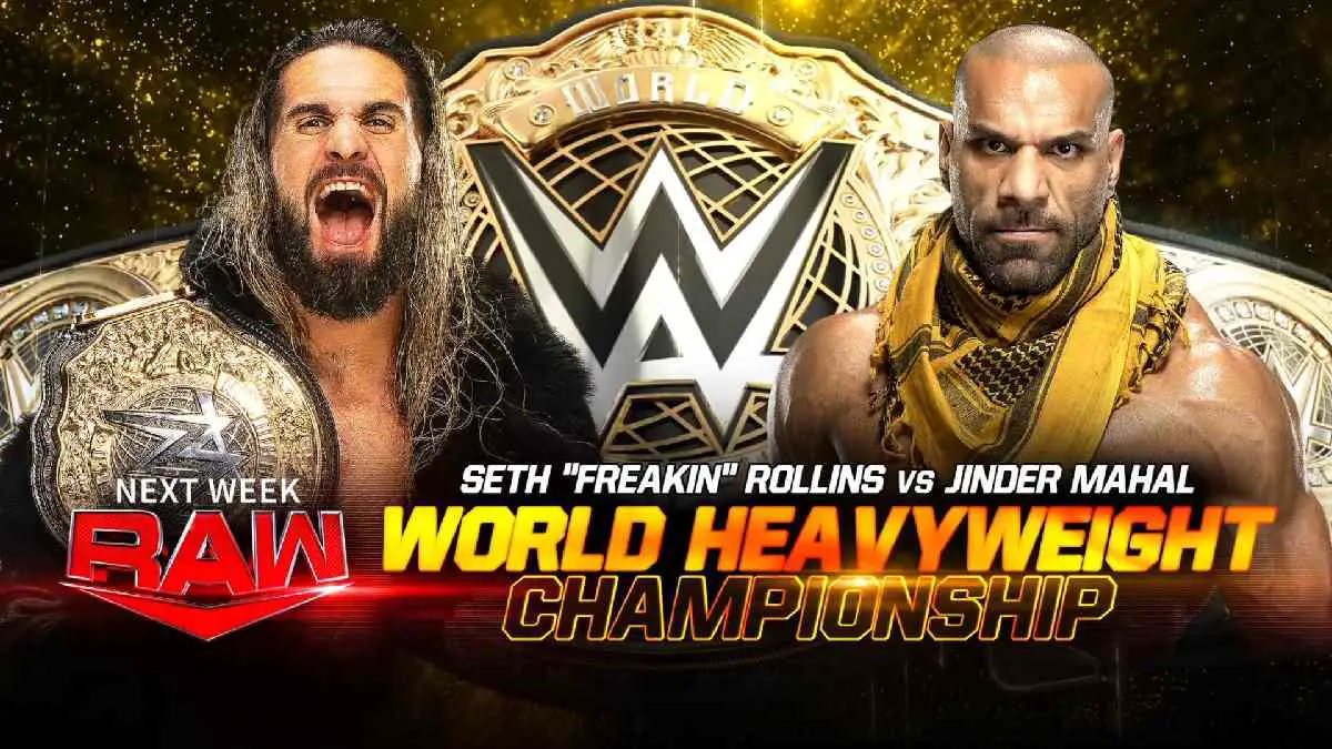 Seth Rollins vs Jinder Mahal January 15 RAW title match