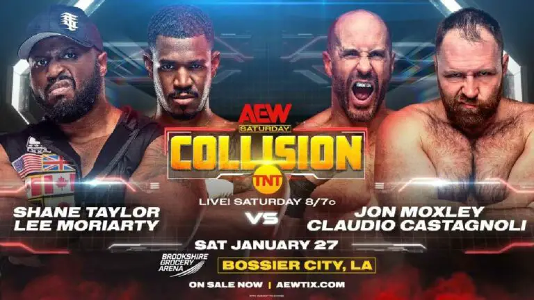 AEW Collision January 26: Moxley & Claudio vs Taylor & Moriarty Set