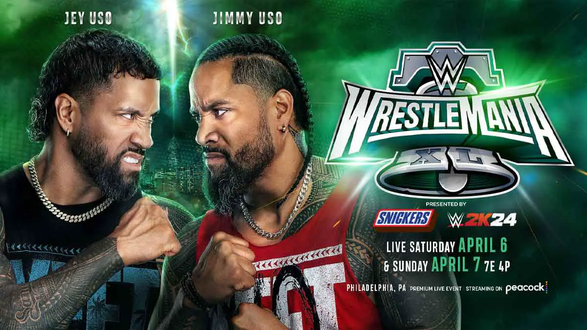 Jey Uso vs Jimmy Uso Match Official for WWE WrestleMania XL