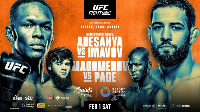 UFC Saudi Fight Night Adesanya vs Imavov